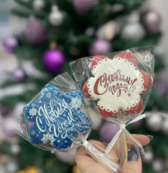 Изображение Пряник Снежинка с принтом в ассортименте